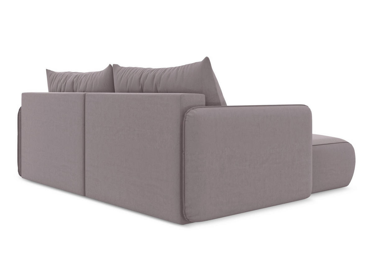 ECKSOFA mit Schlaffunktion Samt Stoff Violett - Lila/Flieder, Kunststoff/Textil (148/207cm) - Makamii