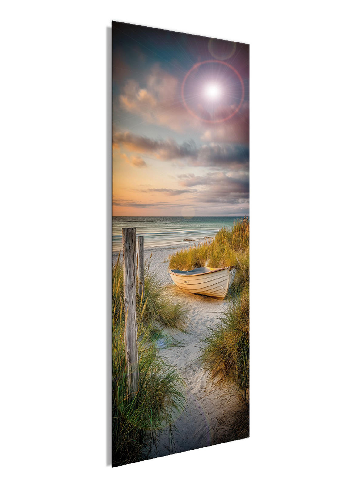 GLASBILD 30x80 cm Strand und Meer - Gelb, Glas (30/80cm) - artissimo