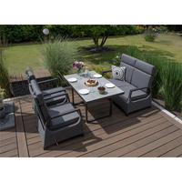 GARTEN-ESSGRUPPE Montana Anthrazit Aluminium für 4 Personen - Grau, Naturmaterialien - Green Spirit
