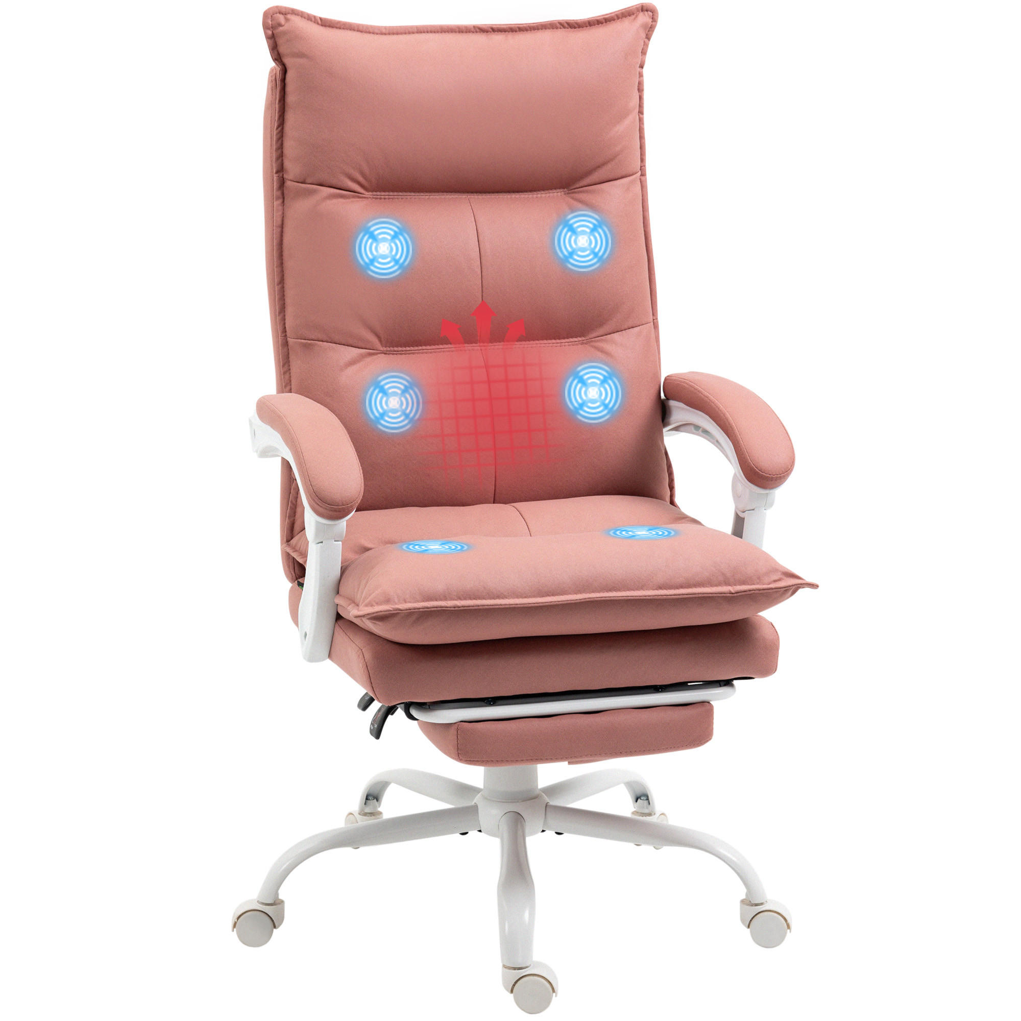 CHEFSESSEL DE-11736 MIT MASSAGE- & HEIZFUNKTION Rosa - Pink, Metall (66/121.5/74cm) - ComfortXL
