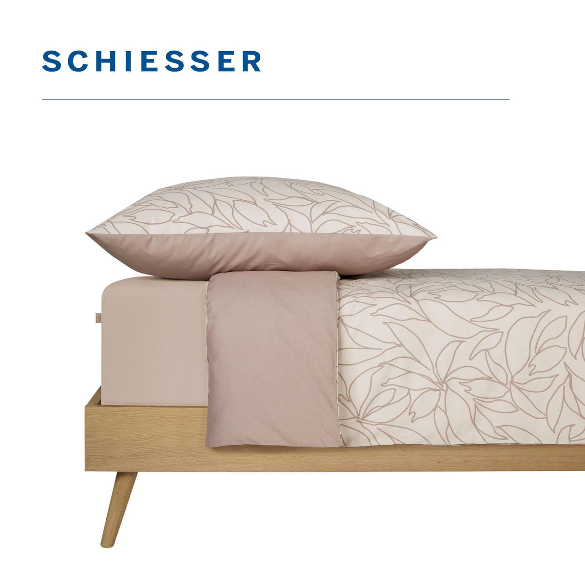 BETTWÄSCHESET Leaves - Renforcé - 2-teilig - 135 x 200 cm - Taupe - Taupe, Textil (135/200cm) - SCHIESSER