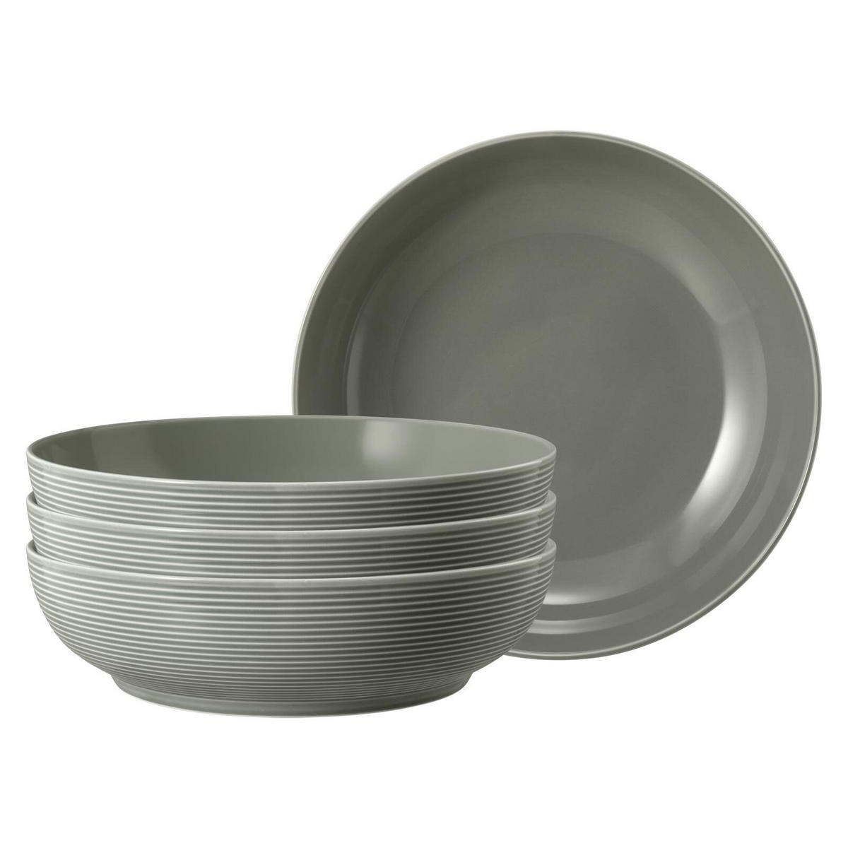 FOODBOWLS Beat Color Glaze Perlgrau ø 25,5 cm 4er Set - Grau, Keramik (25.5cm) - Seltmann Weiden