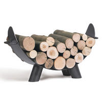 KAMINHOLZREGAL Colorado Stahl schwarz 70 cm - Schwarz, Metall (70/25/44cm) - Mr. Deko