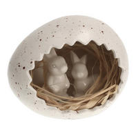 DEKOFIGUR Egglisio - Beige, Stein (13/13/17cm) - home&you