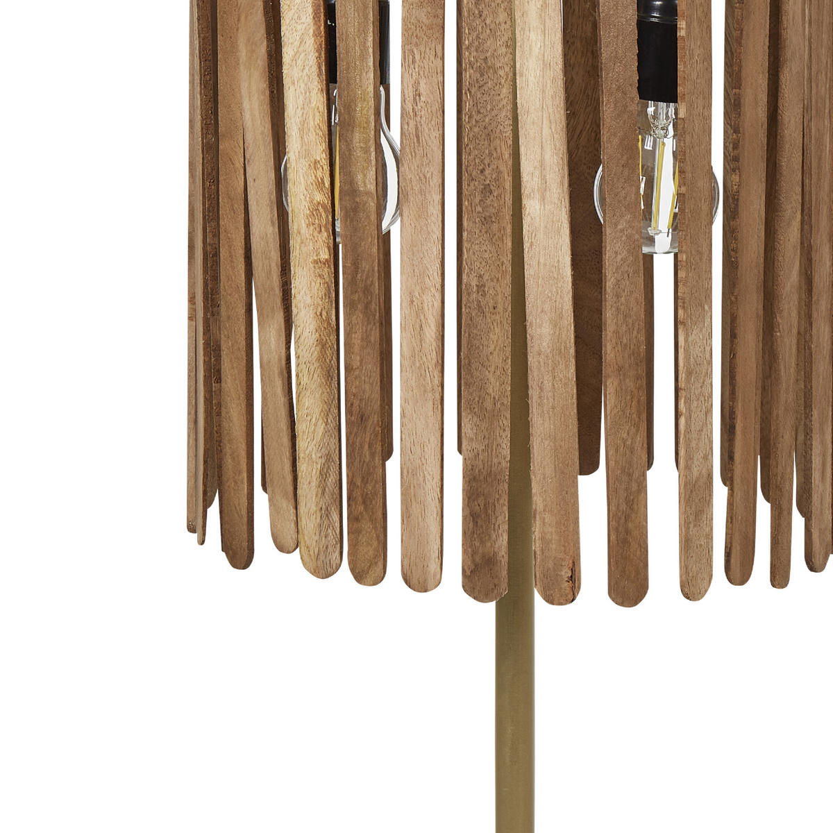 TISCHLAMPE Sabari 34/34/77 cm - Dunkelbraun, Holz (34/34/77cm) - Beliani