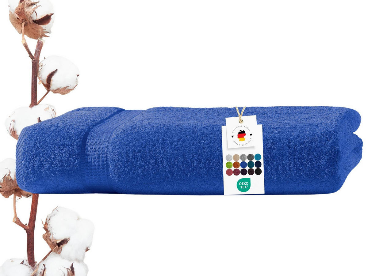 BADETUCH 100x150 cm Frottier Handtücher aus 100% Baumwolle, Royal Blau 500g/m2 - Blau, Textil (100/150cm) - Carpe Sonno