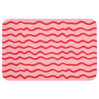 KÚPEĽŇOVÁ PREDLOŽKA Hravé - vzor - červená 60x40 cm - ružová, textil/plast (60/40cm) - OnlyWow