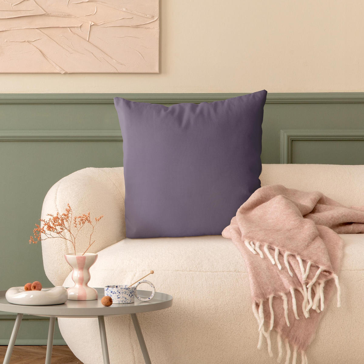 DEKOKISSEN Simple mauve 50/50 cm - Violett, Textil (50/50/10cm) - Bilderwelten