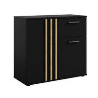 SIDEBOARD Turell 2D1SZ Schwarz 80/73/35 cm – Kommode mit Schublade - Schwarz, Holzwerkstoff/Kunststoff (80/73/35cm) - AX Living