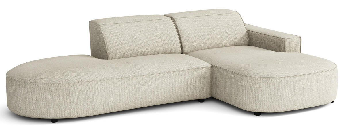 ROHOVÁ pohovka Sallmo, krémová, 276 cm - černá/krémová, textil/plast (276/166cm) - Selsey