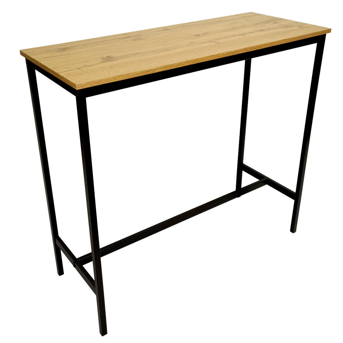 BARTISCH Holzoptik Metall Eichefarben Schwarz Küchentisch 100×40×90 cm - Eichefarben/Schwarz, Holzwerkstoff/Metall (40/100/90cm) - Begryf