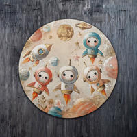 GEMÄLDE Kleine Astronauten auf Keilrahmen 100 cm - Multicolor, Holz (100/100cm) - YS-art gallery