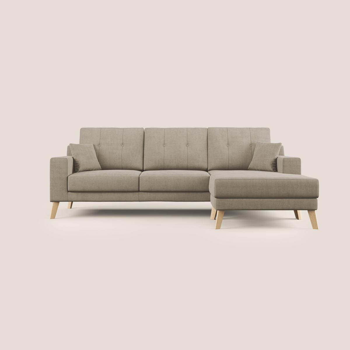 ECKSOFA Danish - Beige, Textil (237/91cm) - Divani.store