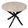 ESSZIMMERTISCH Rund, eiche, Beine aus Metall schwarz lackiert, 90/90/77cm - Eichefarben, Holzwerkstoff (90/90/77cm) - Skraut Home
