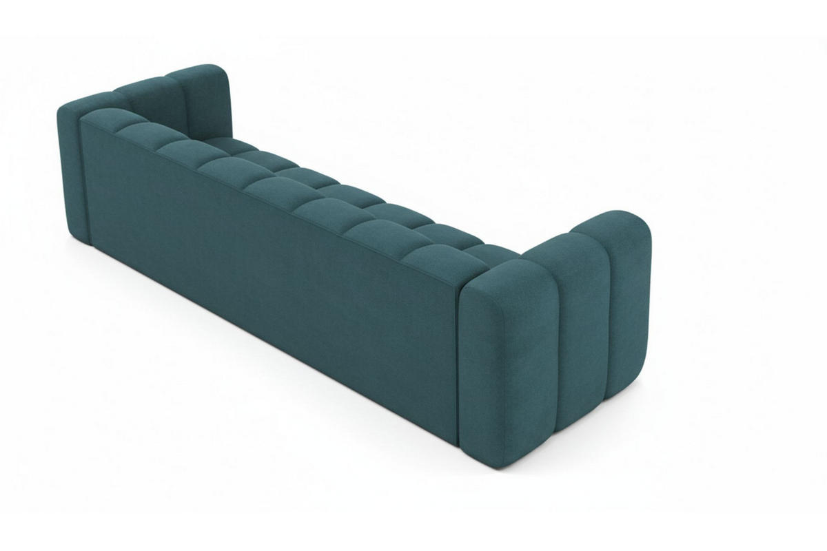 COUCH, Viersitzer-Sofa Grand, Veloursstoff Salvador, Azurblau - Blau, Holz (290/70/93cm) - Kaiser Möbel
