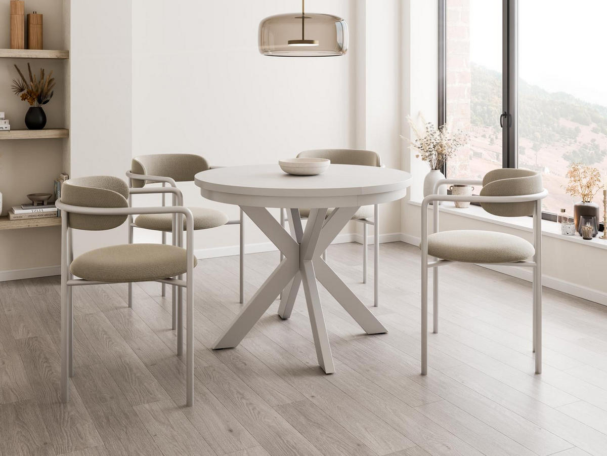 ESSTISCH BELLAMI Weiß/Weiß - Weiß, Holzwerkstoff (100/100/75cm) - Compleo24