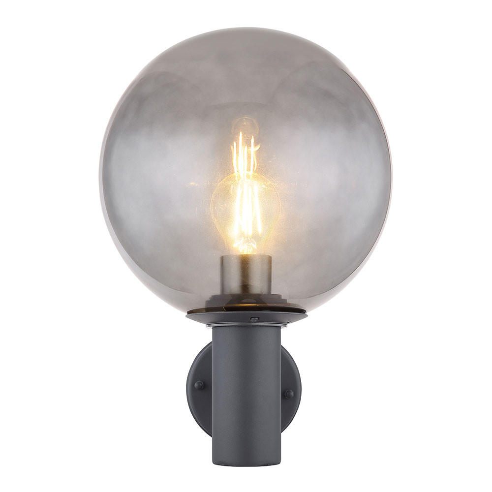 AUSSEN-WANDLEUCHTE Glas Rauch Anthrazit - Anthrazit, Glas (25/37/26.5cm) - Globo Lighting