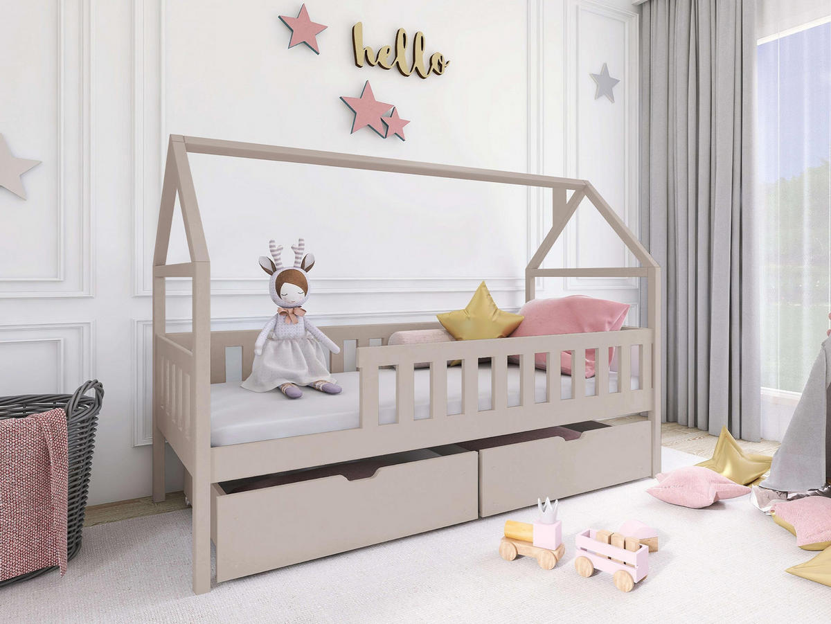 HAUSBETT Domi - Kaschmir, Holz (80/200cm) - MIRJAN24