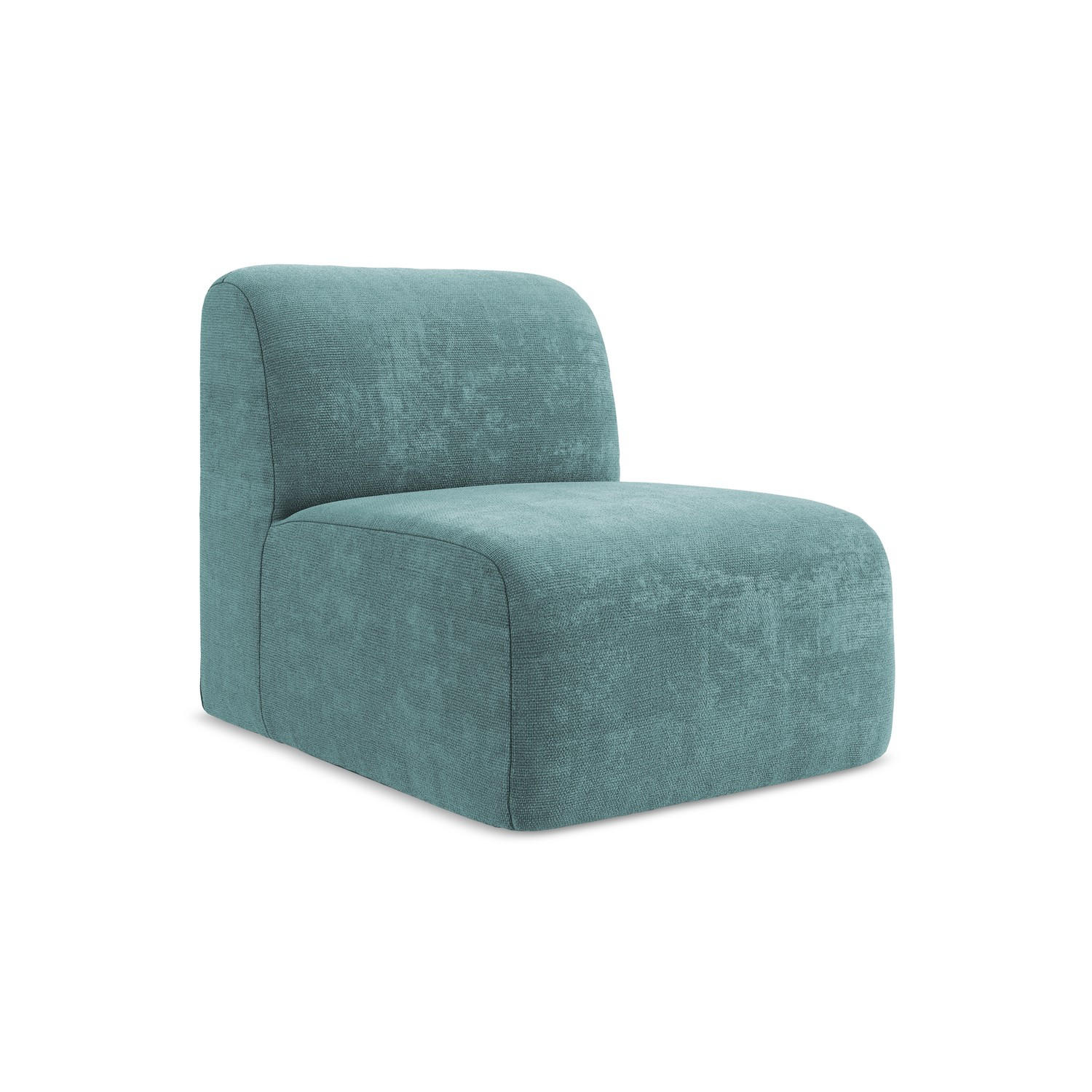 SOFAELEMENT Chenille Stoff Blau - Blaugrau/Schwarz, Holzwerkstoff/Kunststoff (70/75/94cm) - LaMiaSofa