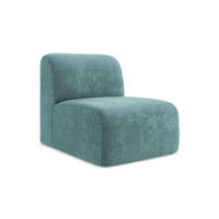 SOFAELEMENT Chenille Stoff Blau - Blaugrau/Schwarz, Holzwerkstoff/Kunststoff (70/75/94cm) - LaMiaSofa