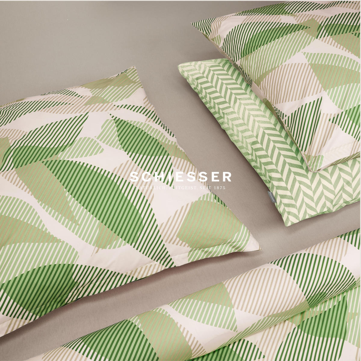 BETTWÄSCHESET Lea - Renforcé - 2-teilig - 155 x 220 cm - Grün - Grün, Textil (155/220cm) - SCHIESSER