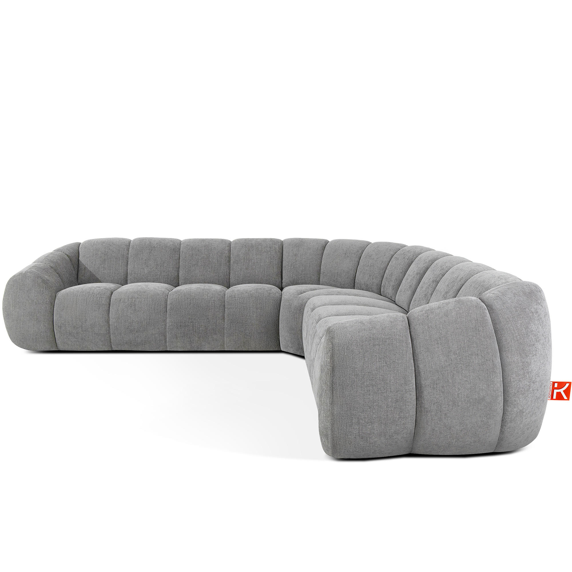 ECKSOFA RECHTS/LINKS FLAVA, hell Aschgrau - Hellgrau, Holz/Holzwerkstoff (310/310cm) - KONSIMO®