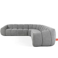 ECKSOFA RECHTS/LINKS FLAVA, hell Aschgrau - Hellgrau, Holz/Holzwerkstoff (310/310cm) - KONSIMO®