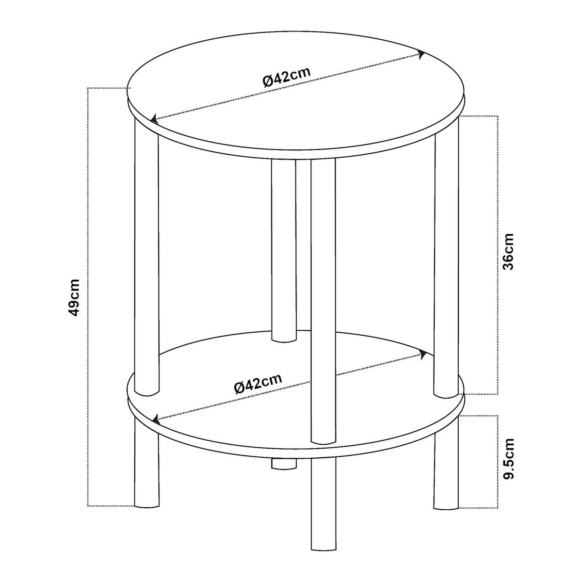 ODKLÁDACÍ STOLEK Ves - šedá, kompozitní dřevo (42/42/49cm) - [en.casa]