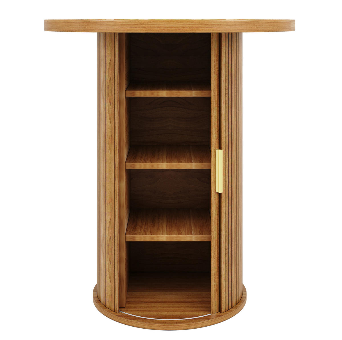 BARTISCH mit Stauraum 60 x 60 x 91,6 cm Holzoptik - Birnbaumfarben, Metall (60/60/91.6cm) - Meubliv