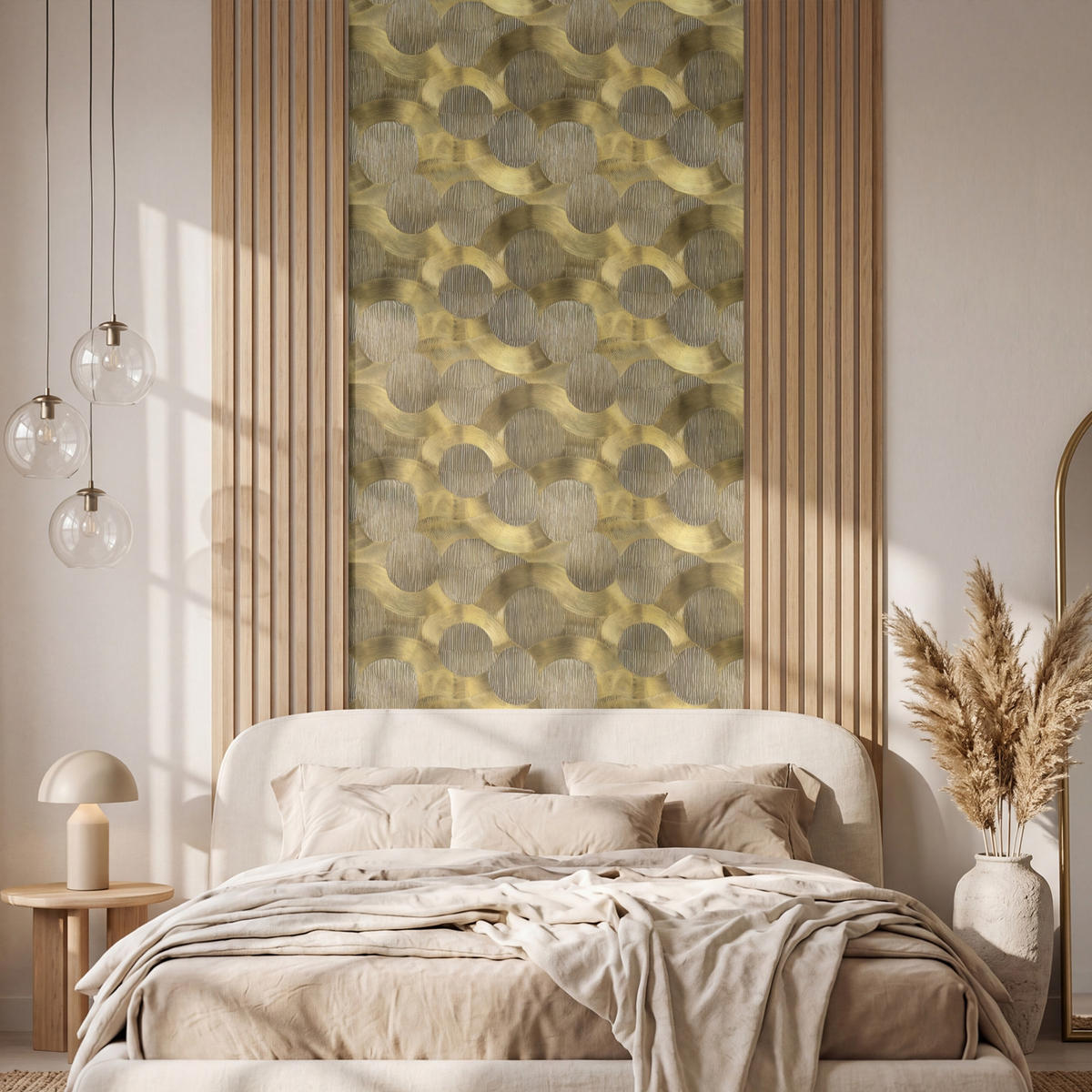 TAPETE - Modern - Geometrisch - Gold - 120x300 cm - Goldfarben, Papier (120/300cm) - OnlyWow