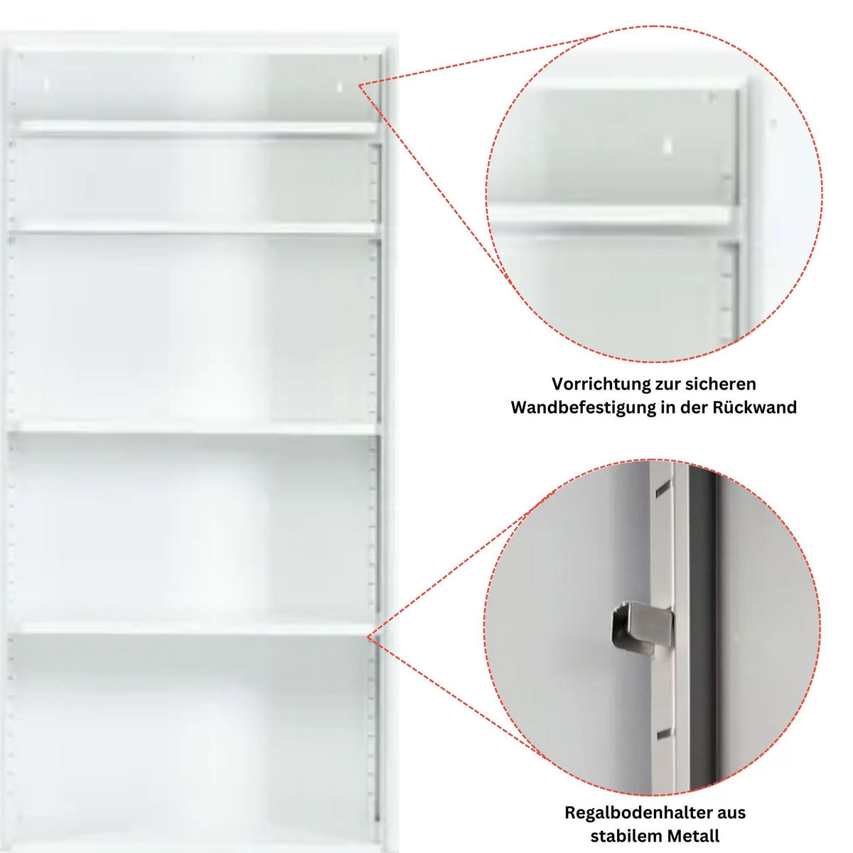 STAHLSCHRANK Bee mit 9 lackierten Fachböden 195x92x50 cm Korpusfarbe Verkehrsweiß Frontfarbe Anthrazit - Anthrazit, Metall (92/195/50cm)
