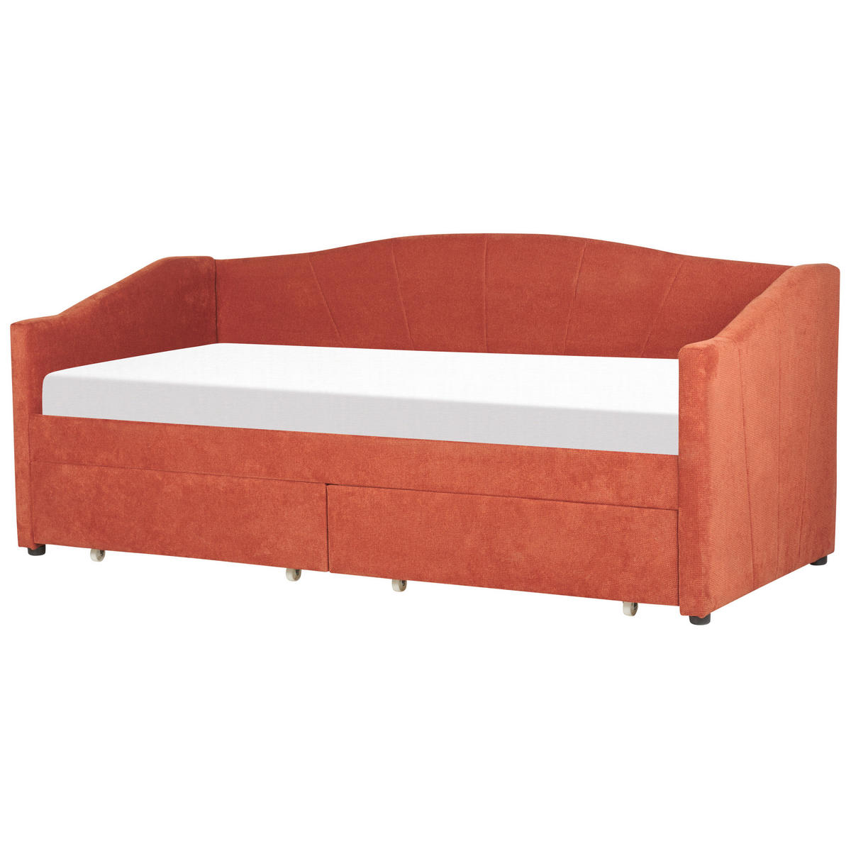 TAGESBETT mit Stauraum 90x200 cm Rot Vittel - Rot, Textil (90/200cm) - Beliani