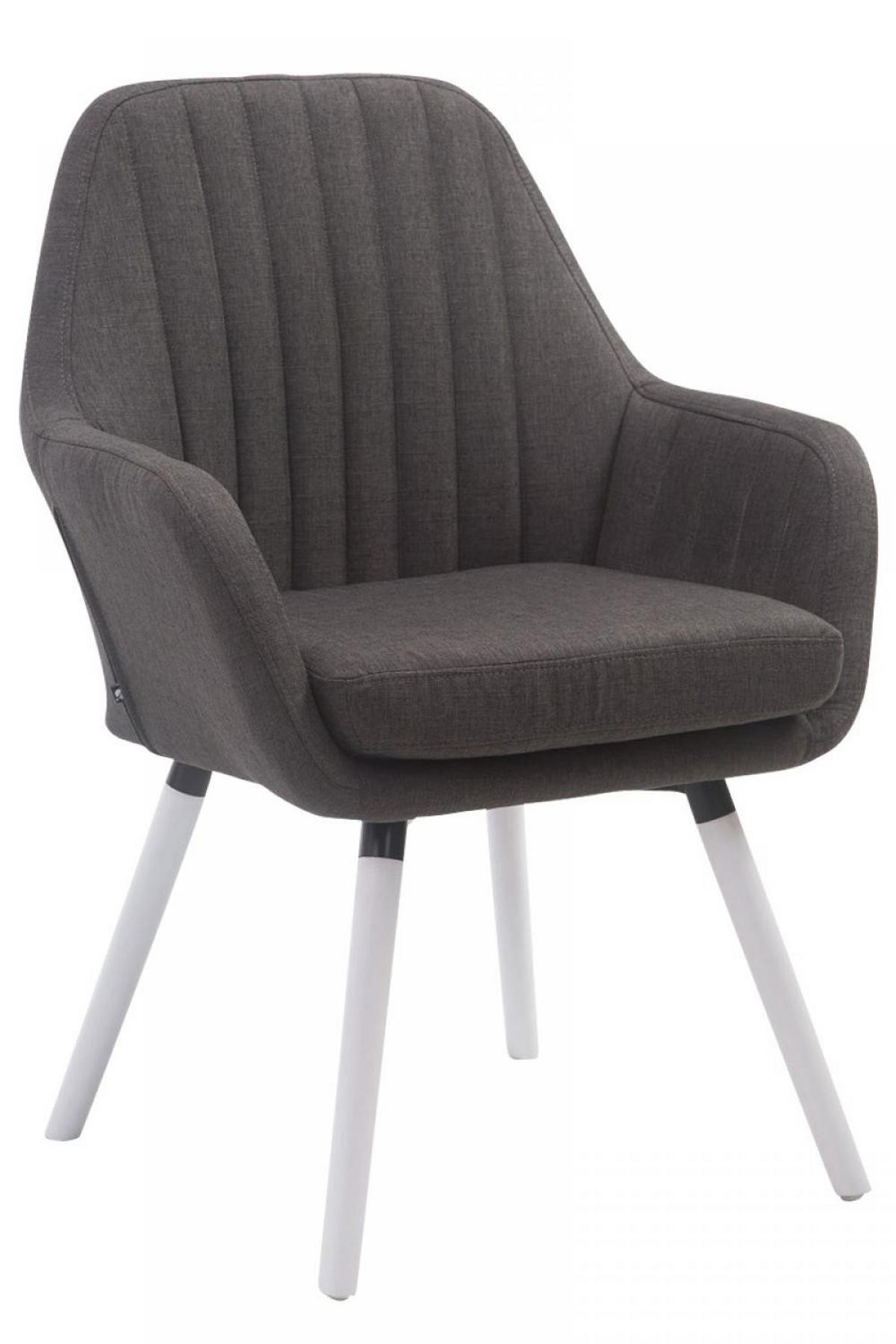 ARMLEHNENSTUHL Stoff dunkelgrau - Dunkelgrau/Weiß, Holz/Textil (67/93/58cm) - CLP