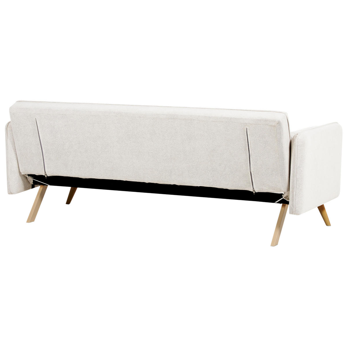 3-SITZER-SCHLAFSOFA hellgrau/hellbraun Asaa - Hellbraun/Grau, Textil (205/76/88cm) - Beliani