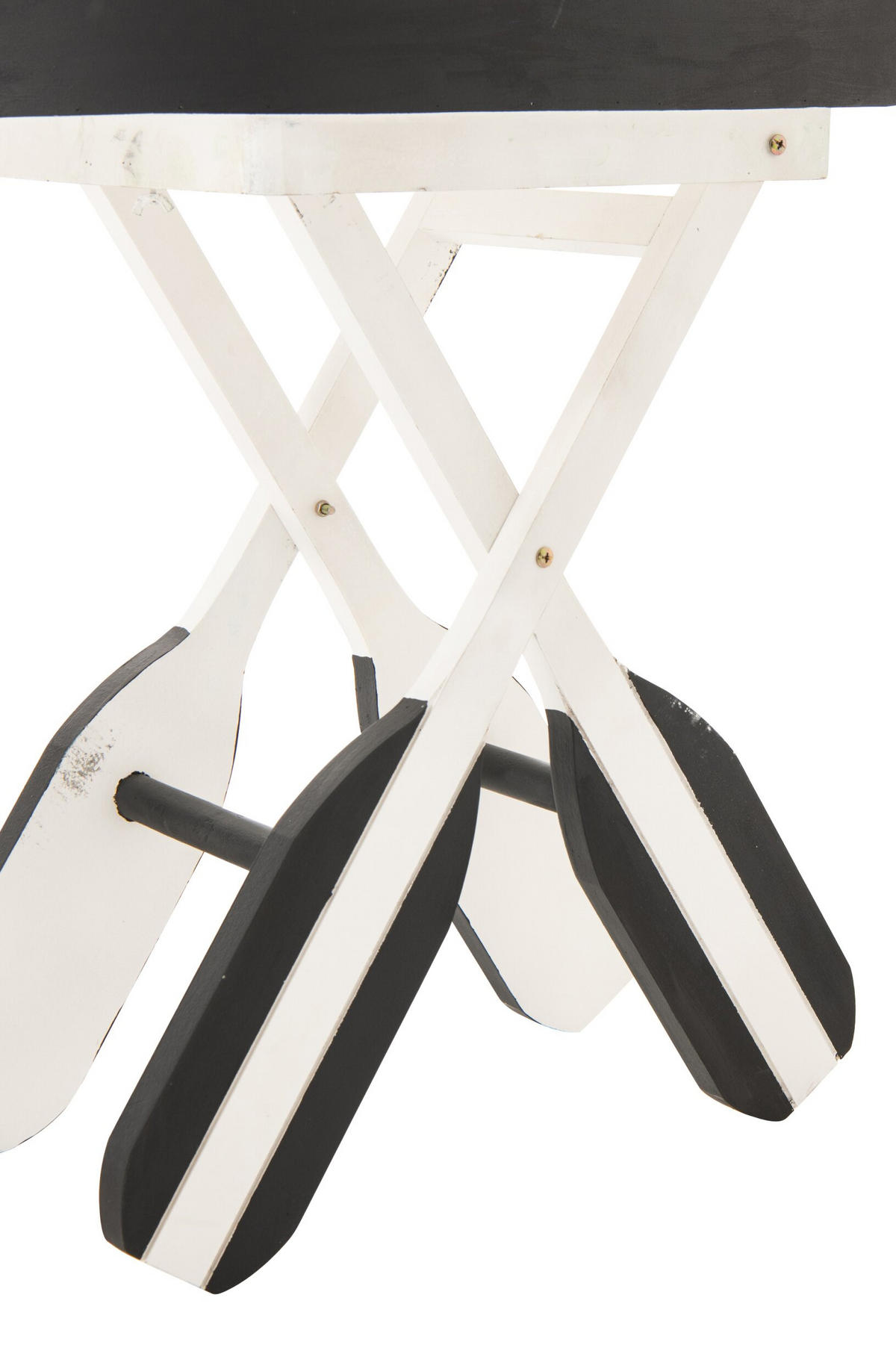 BEISTELLTISCH BOOT GESTREIFT Schwarz - Weiß, Holz (64/41.2/73.5cm) - J-Line