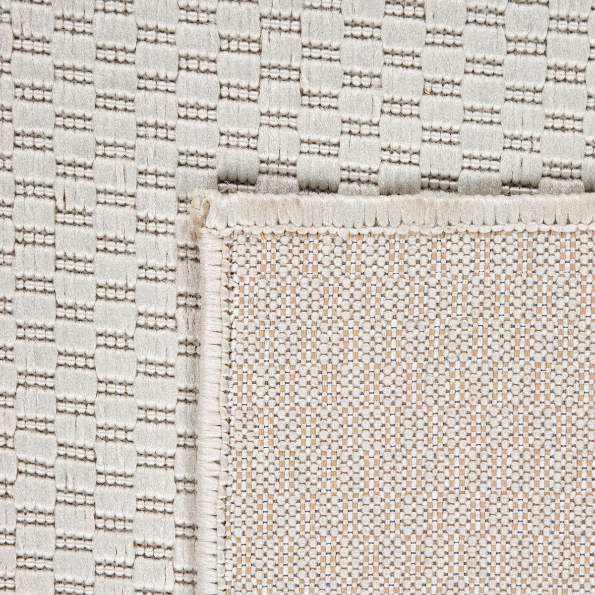TEPPICH Kurzflor Unifarben Wohnzimmer schmutzabweisend Creme Quadrat 200S - Beige, Textil (200/200cm) - KADIMA DESIGN