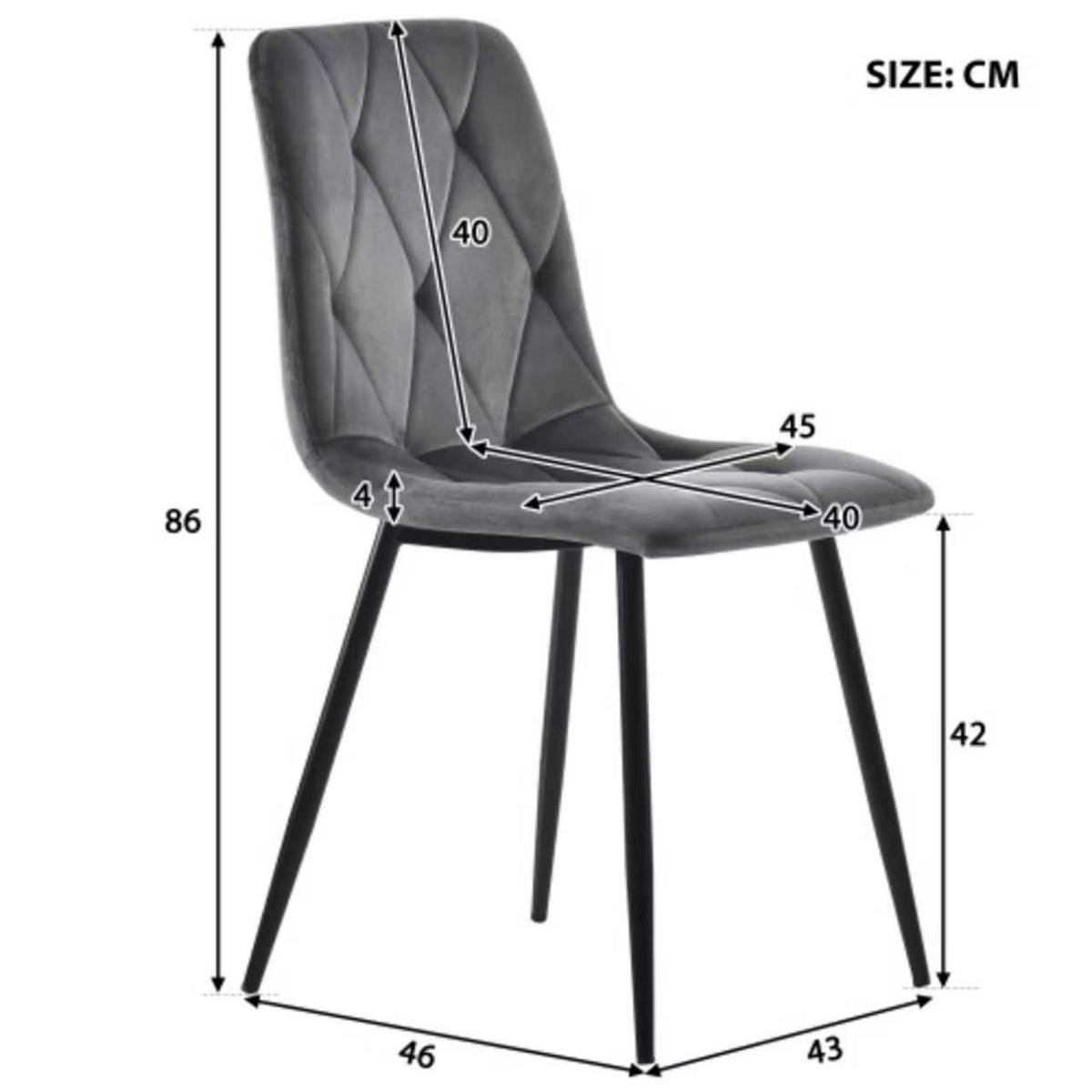 ESSTISCHSET 120-160x68 Cm Ausziehbar, 4 Dunkelgraue Samtstühle, Schwarz - Walnussfarben, Metall (69.49/14.02/107.32cm) - FLIEKS
