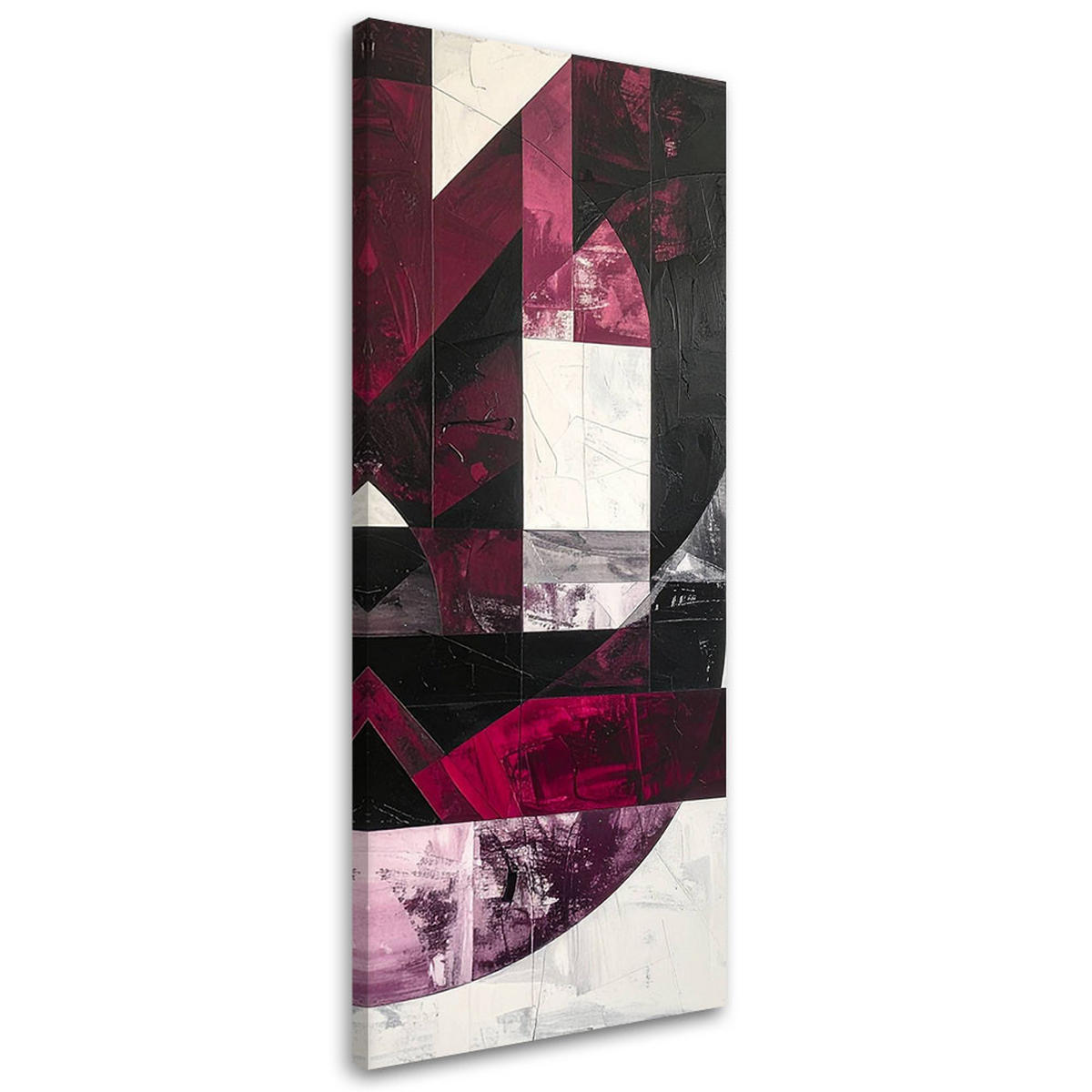 LEINWANDBILD 3D und geometrisch 50x150cm - Rot, Textil (50/150cm) - Feeby