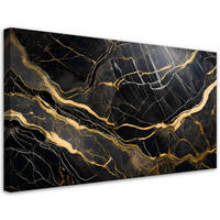 WANDBILD schwarz weißer marmor mit gold - Schwarz, Textil (100/50cm) - Feeby