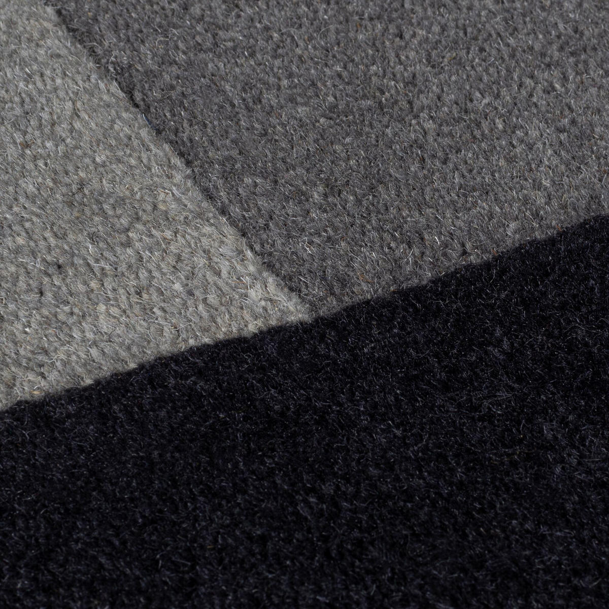 WOLLTEPPICH Geometrisch-Design, handgetuftet THAMES EVA - Grau, Textil (200/290cm) - KADIMA DESIGN