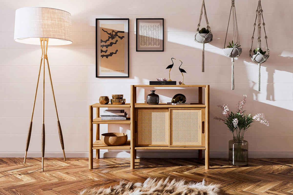 REGAL INA Wildeiche - Alteiche, Holz (120/86/46cm) - byoak