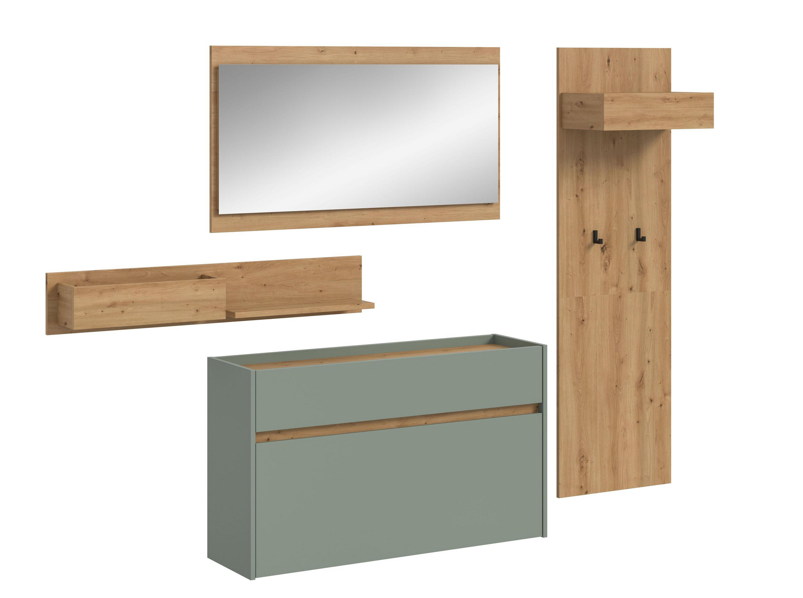 Homes & Jones Garderobe Salbeigrün 205x192x32 cm