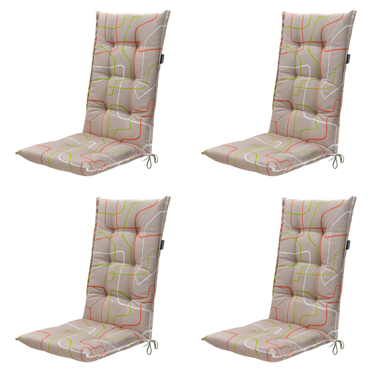 GARTENSTUHLKISSEN Joah 123/50 cm 4er-Set - Rot, Textil (50/7/123cm) - Madison