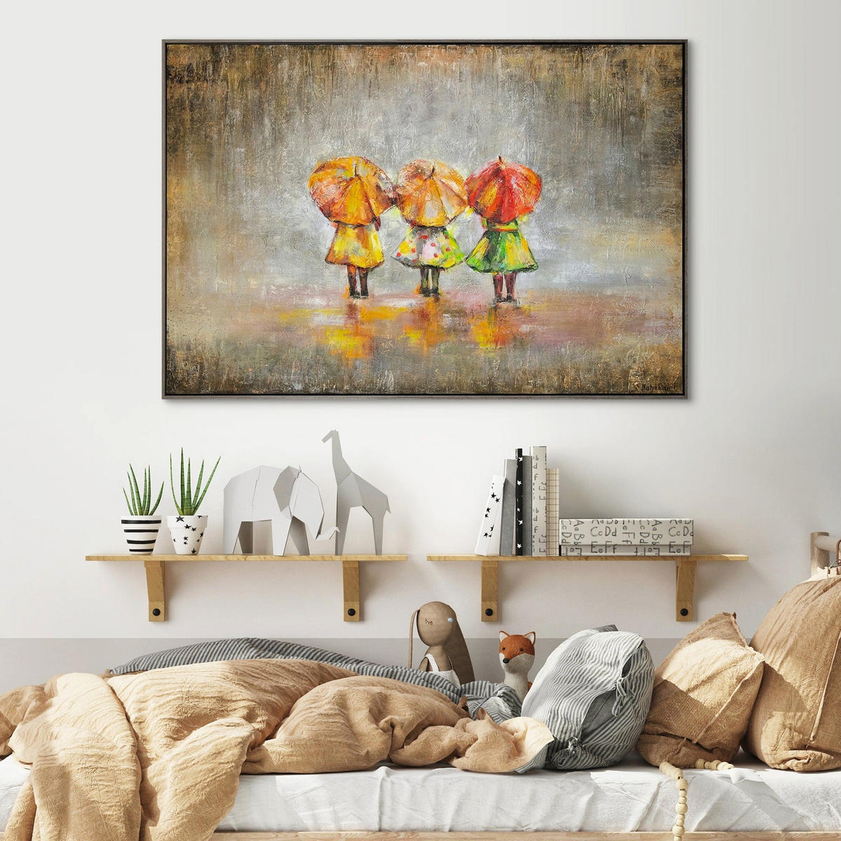 GEMÄLDE Sommerregen Schattenfugenrahmen Grau 120x80 cm - Grau, Holz (120/80cm) - YS-art gallery