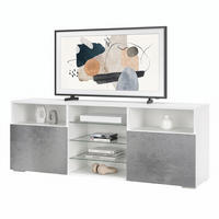 LOWBOARD Granada Front in Beton dunkel Optik - Dunkelgrau, Holzwerkstoff (146/54/35cm) - Vladon