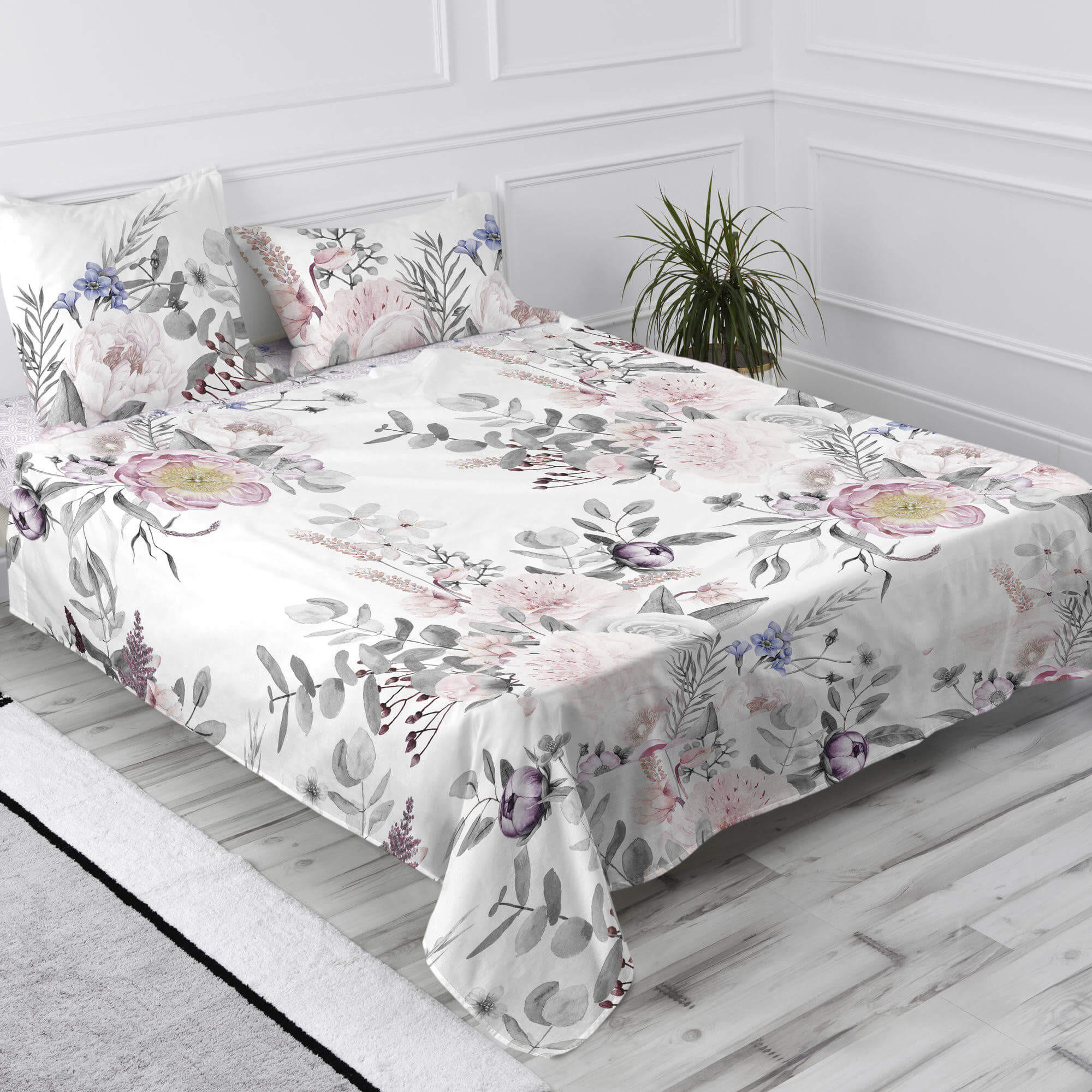 OBERBETTLAKEN delicate bouquet 180x270 cm mehrfarbig - Multicolor, Textil (180/270cm) - Happy Friday