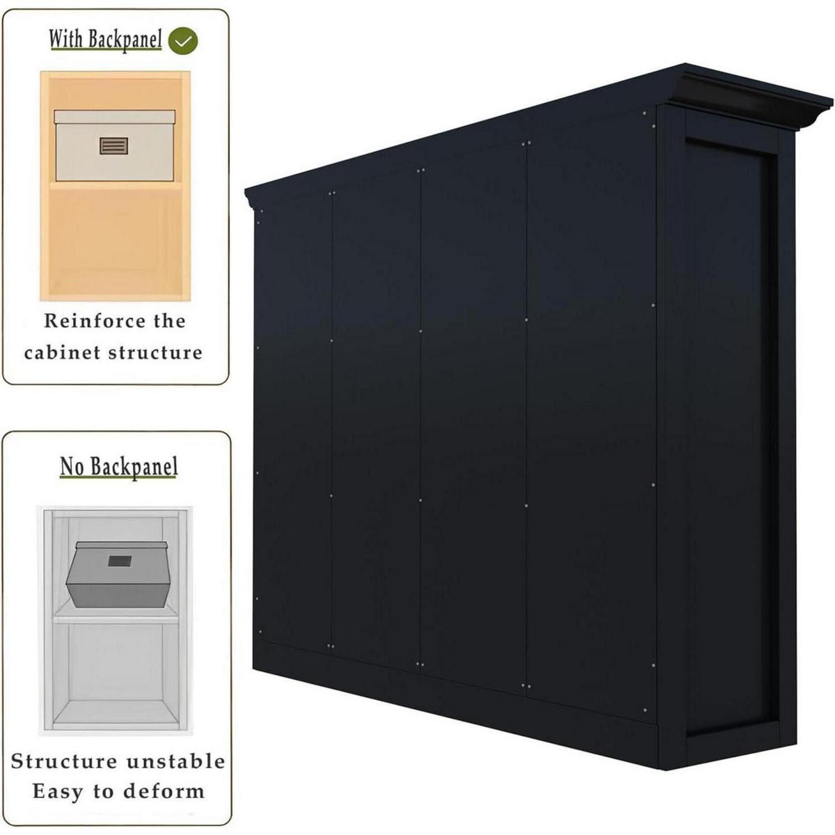 BÜCHERREGAL mit Sockel 12 Fächer Schwarz 127 x 99 cm - Schwarz, Holzwerkstoff (127/99/34cm)