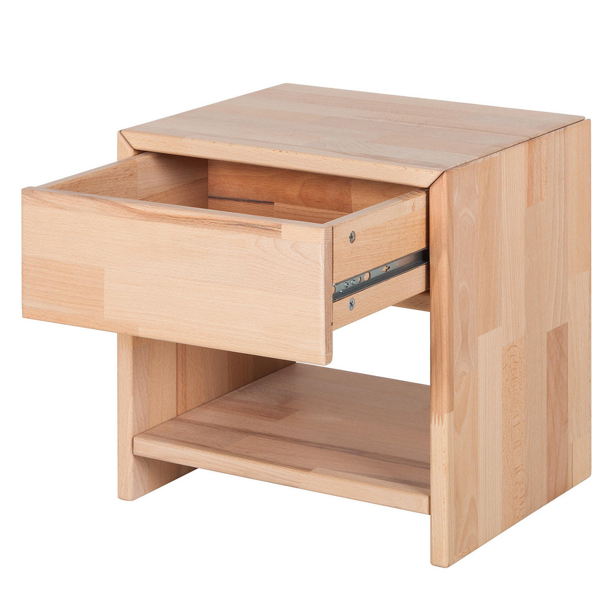 NACHTKOMMODE - Kernbuche - Kernbuche, Holz (40/40/33cm) - home24