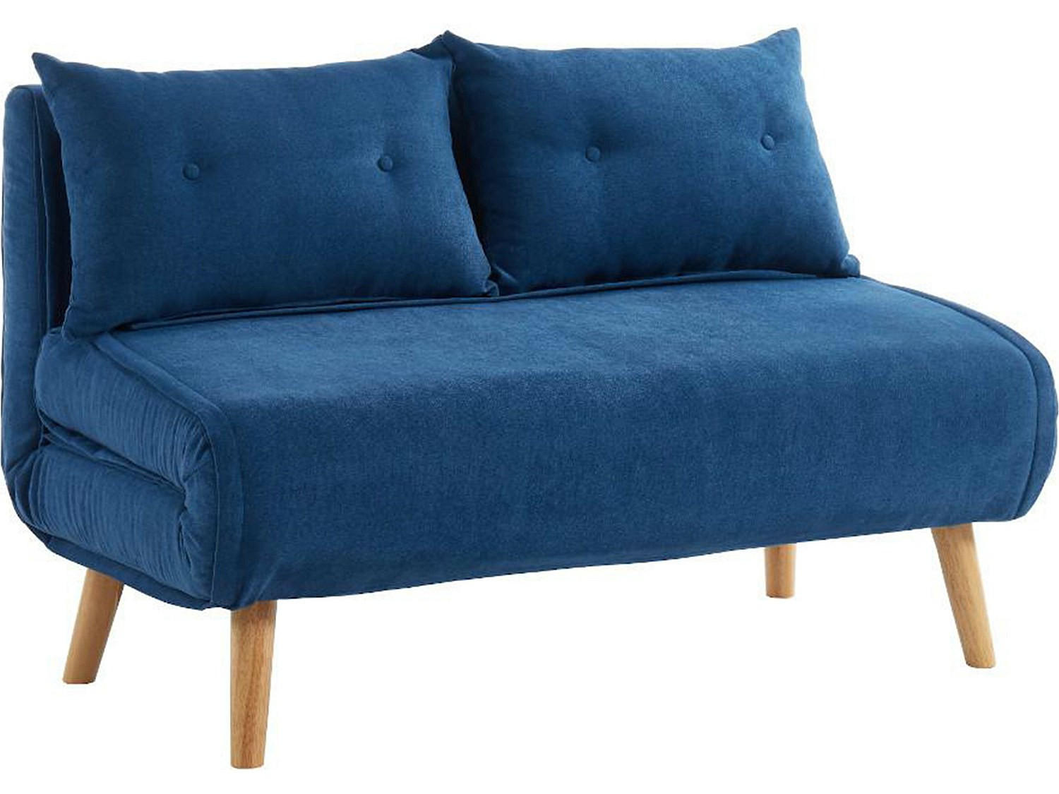 SCHLAFSOFA 2-Sitzer - Stoff - Blau - VALERIO - Blau, Textil (120/74/74cm) - Vente-Unique