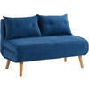 SCHLAFSOFA 2-Sitzer - Stoff - Blau - VALERIO - Blau, Textil (120/74/74cm) - Vente-Unique